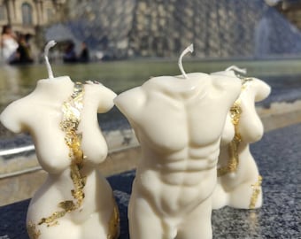 Mr Modern and Miss Modern combo pack. Couple Set of two, (Man and Woman) body candle. Body positivity candle.