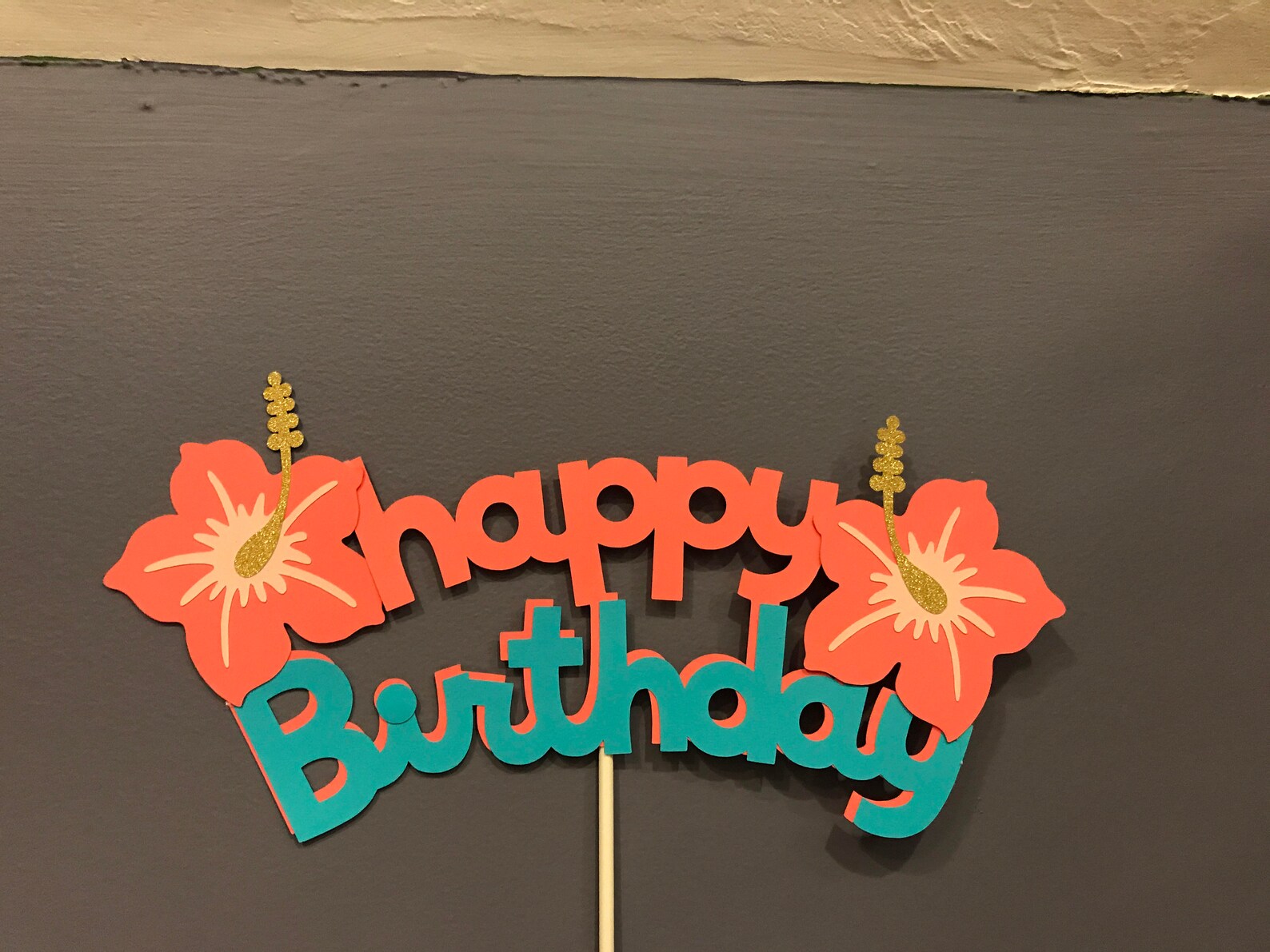 Happy Birthday Luau Cake Topper | Etsy