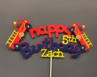 Fire truck cake topper | Etsy