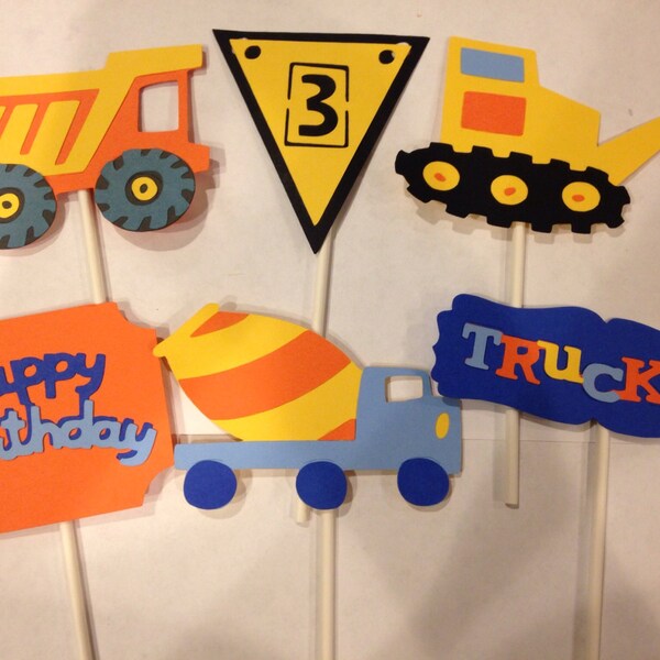 12 Construcción Cupcake Toppers