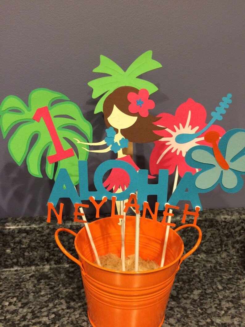 Five Piece Luau Centerpiece Etsy