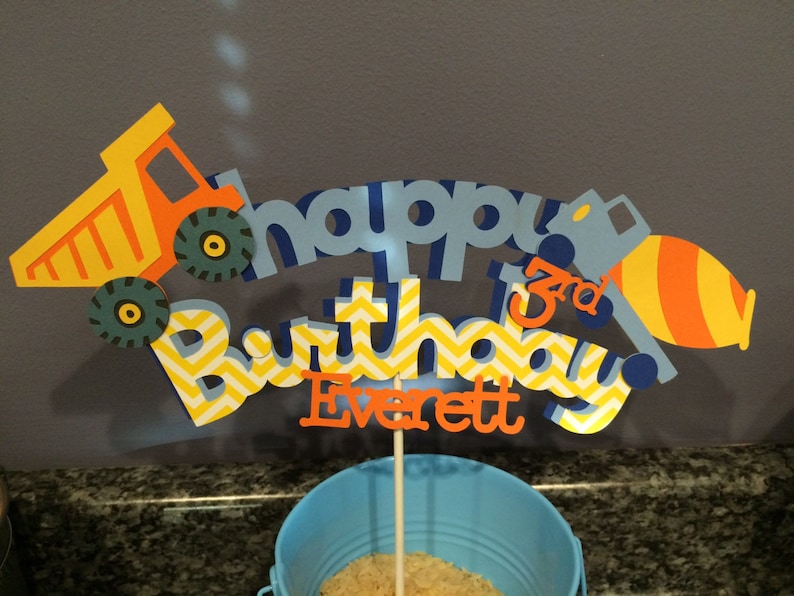 Construction Birthday Cake Topper Construction Birthday Cake Topper