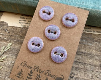 Ceramic Purple Buttons, set of 5 Indigo stoneware buttons, purple pottery buttons