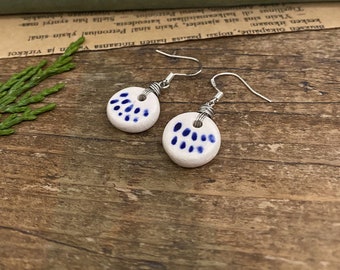 Porcelain Ceramic earrings, Pottery Earrings