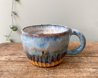 Handmade Ceramic mug, Large fluted Mug