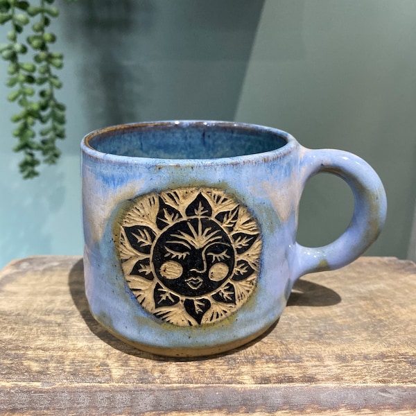 Small Ceramic Moon Mug, Handmade Mug