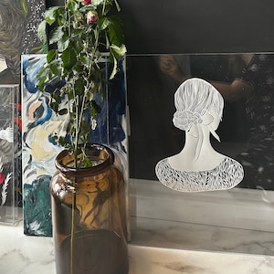 Acryl laser cut frame . Wall hanging , transparent art decor. Wall decor frame, custom size, made in transparent delicate plastic