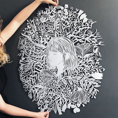 Paper Cut Artwork Large Hand Cut Paper Art One Summer Etsy