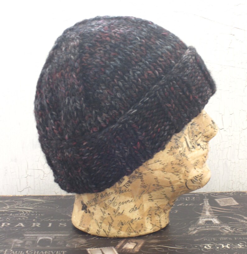 knit hat with brim for men