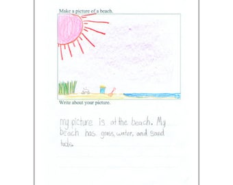 Picture and Writing: Younger Ages -- printable art and writing pages -- drawing and writing prompts -- a creative, fun activity for kids