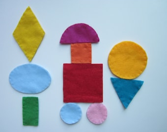 early learning -- Felt shapes set for preschool and kindergarten -- a set of colorful and sturdy felt shapes