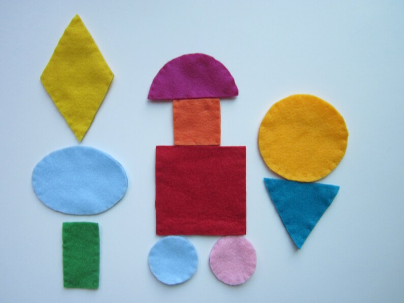 early learning Felt shapes set for preschool and kindergarten a set of colorful and sturdy felt shapes image 1