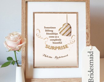 Piñata corazón personalizar tipografía arte imprimir - personalizar para recién casados, de Dama de honor, parejas, regalo aniversario, regalo de boda, amistad