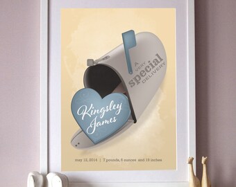 Vivero de la muy especial entrega modificada para requisitos particulares impresión de tipografía - personalizar para bebé recién nacido, bautizo, habitación del bebé, nuevos padres, Baby Shower
