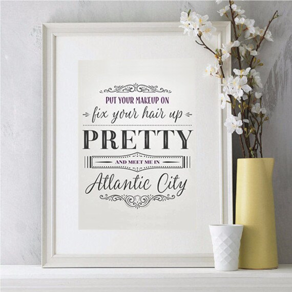 Meet Me In Atlantic City Customizable Typography Art Print Etsy
