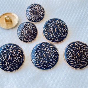 12 Golden Polish Metal Buttons-Coat Buttons -Sherwani Buttons -Blazer Buttons-6 Big 6 Small - Suit Buttons -Downhole- Sherwani Buttons
