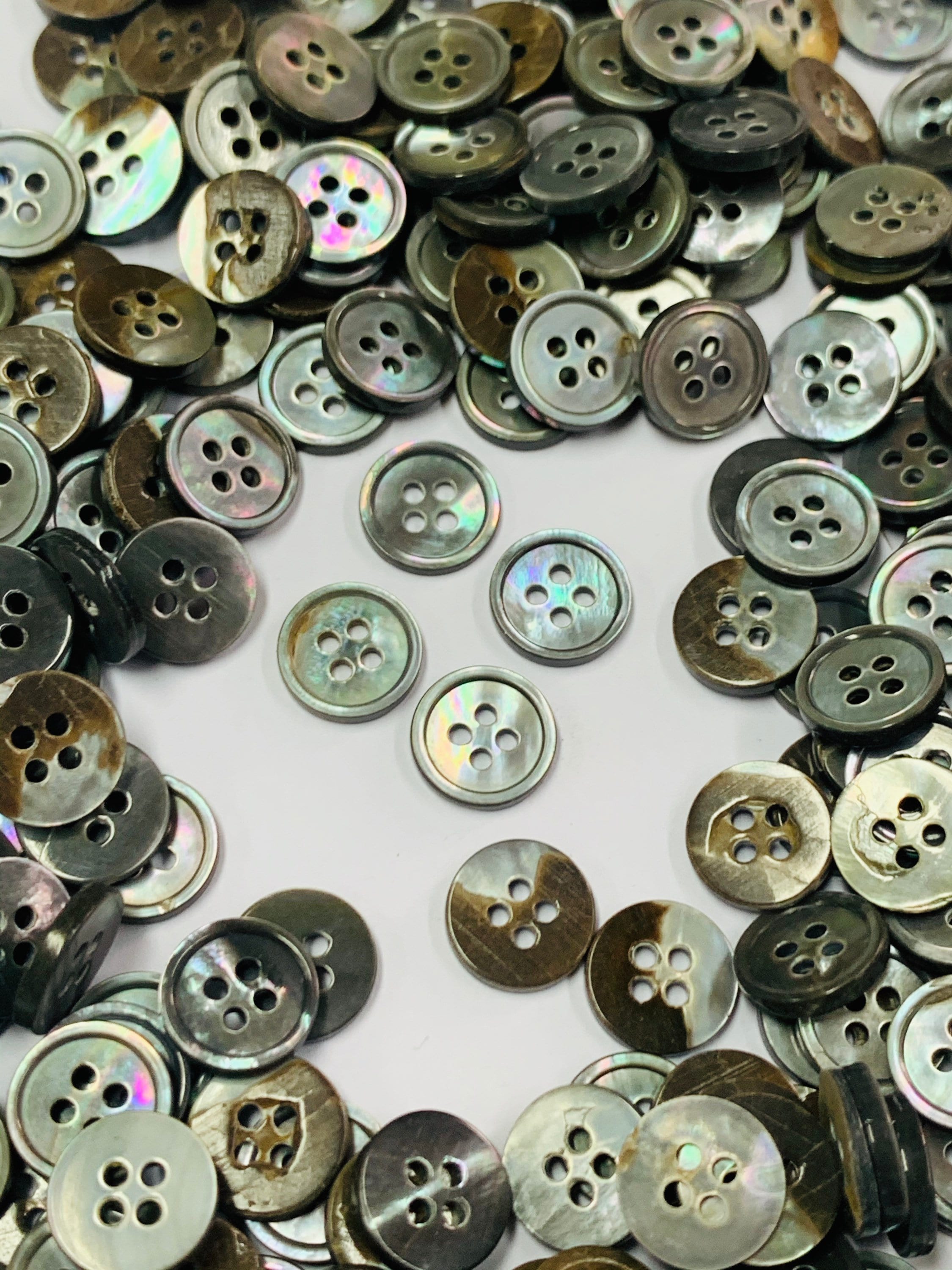 120 Pieces 10mm Shell Button MOP Buttons Four Hole Buttons Etsy