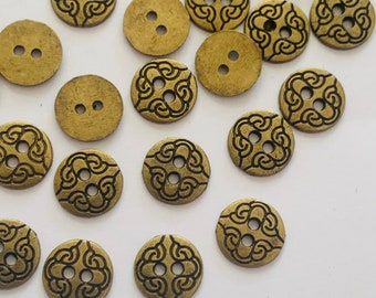 48 Pcs Very Small Antique Flower Look Metal Buttons - Shirt Buttons - Kids Buttons - DIY Buttons- Metal Buttons - Tiny Buttons -