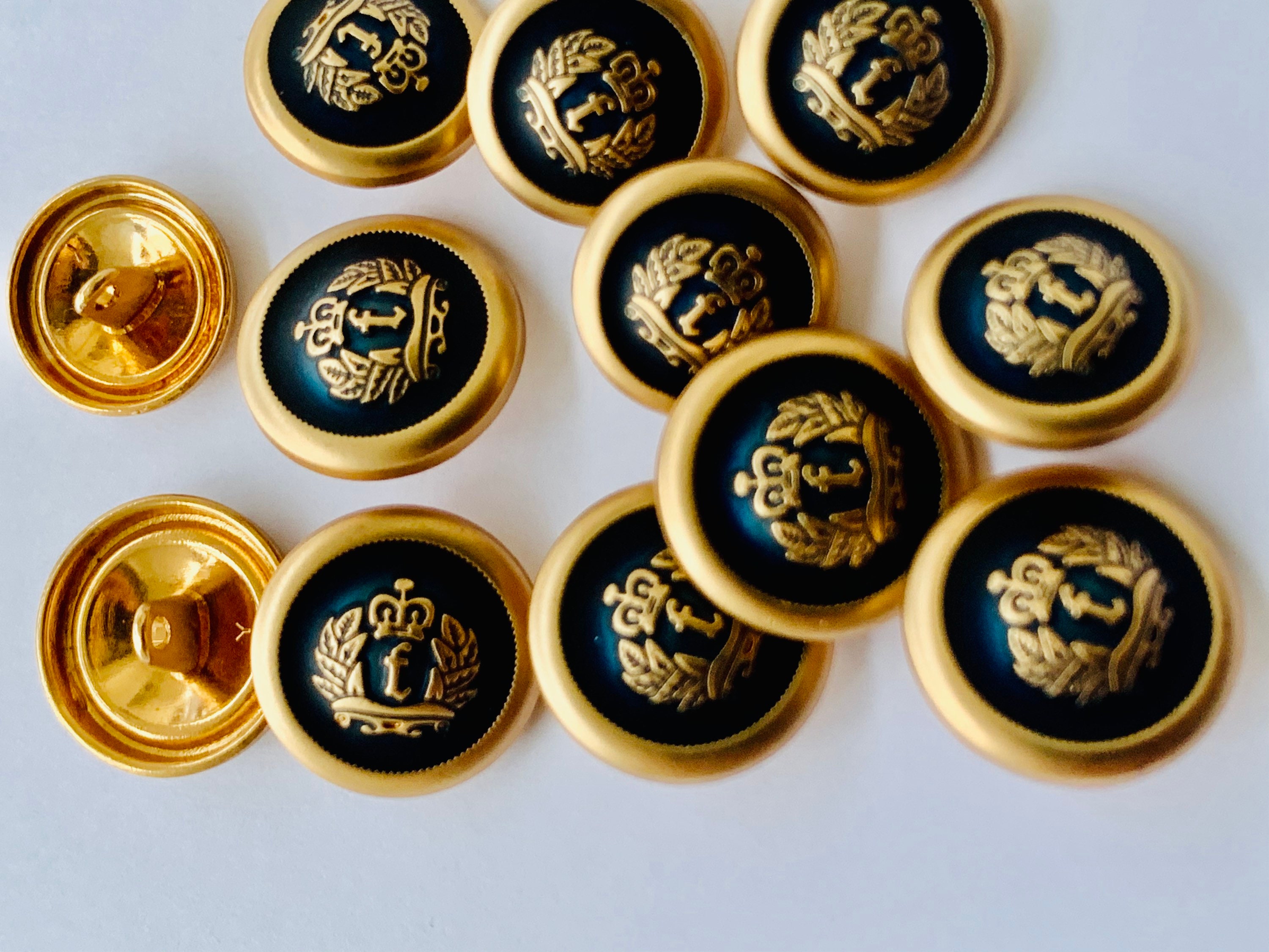 12Pcs Golden Polish Metal ButtonsCoat Buttons Sherwani Etsy