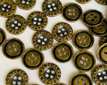 48 Pcs Very Small Antique Look Metal Buttons - Shirt Buttons - Kids Buttons - DIY Buttons- Metal Buttons - Tiny Buttons -