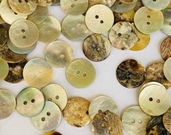 Pack-15mm Shell Button- MOP Buttons- Two Hole Buttons- Agoya Buttons- Shirt Buttons- Kids Button- DIY Buttons- Organic Buttons