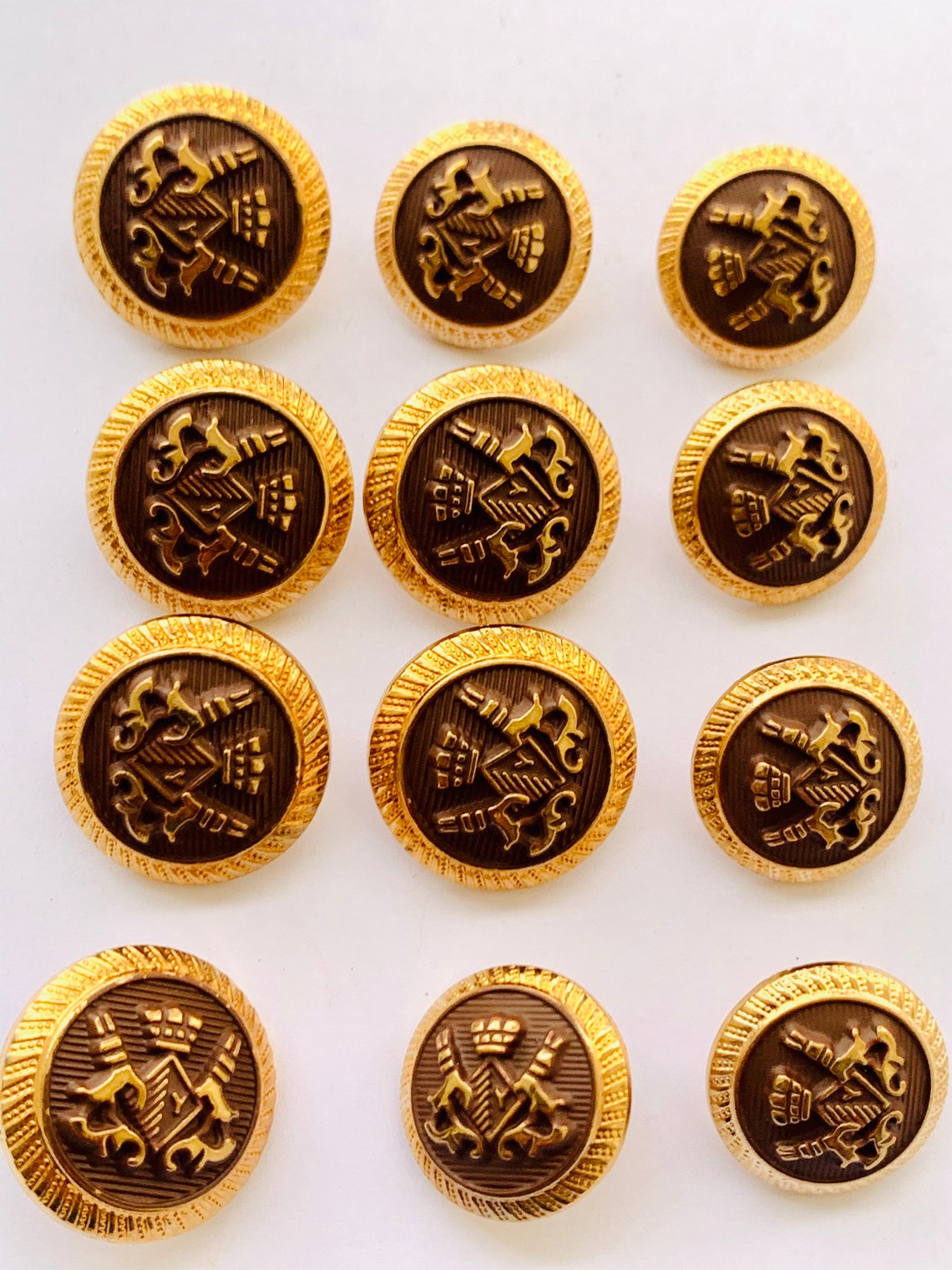 12Pcs Golden Polish Metal ButtonsCoat Buttons Sherwani Etsy