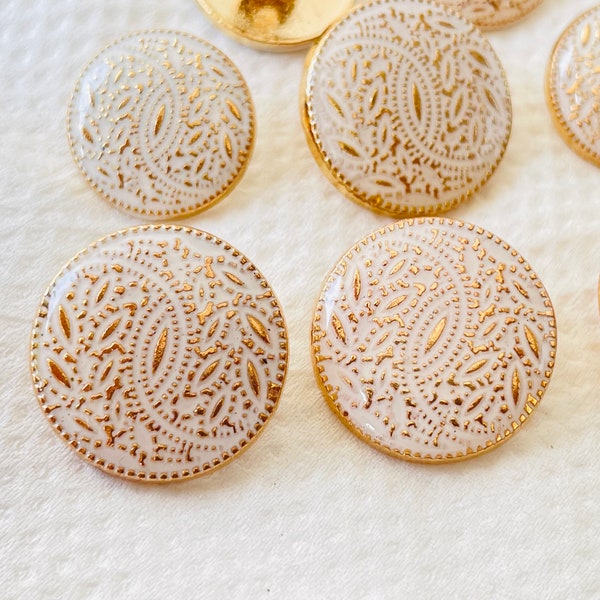 12 Golden Polish Metal Buttons-Coat Buttons -Sherwani Buttons -Blazer Buttons-6 Big 6 Small - Suit Buttons -Downhole- Sherwani Buttons