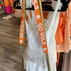 Go Vols Beaded Purse Strap - Orange/White