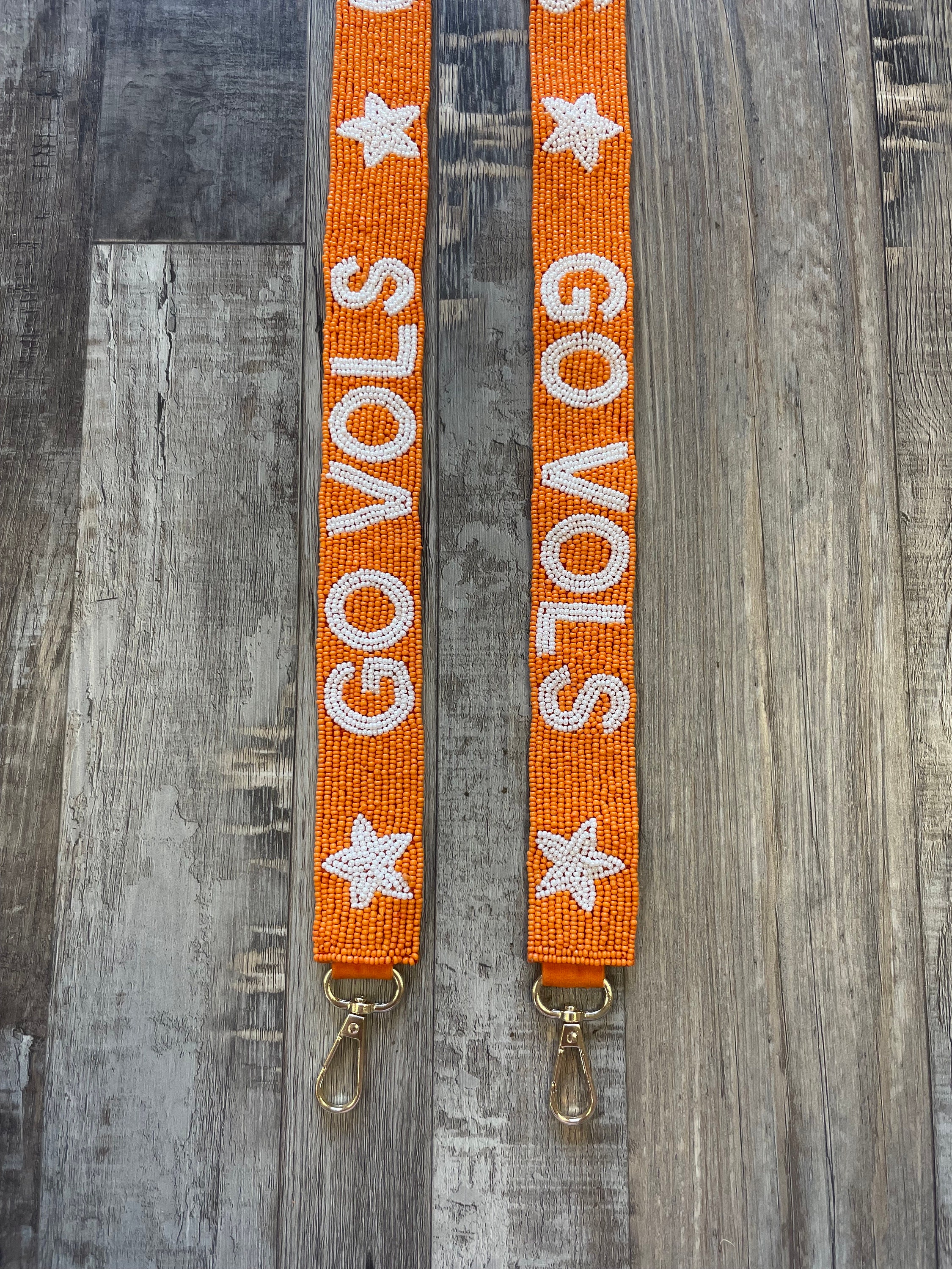 Go Vols Beaded Purse Strap - Orange/white - Etsy