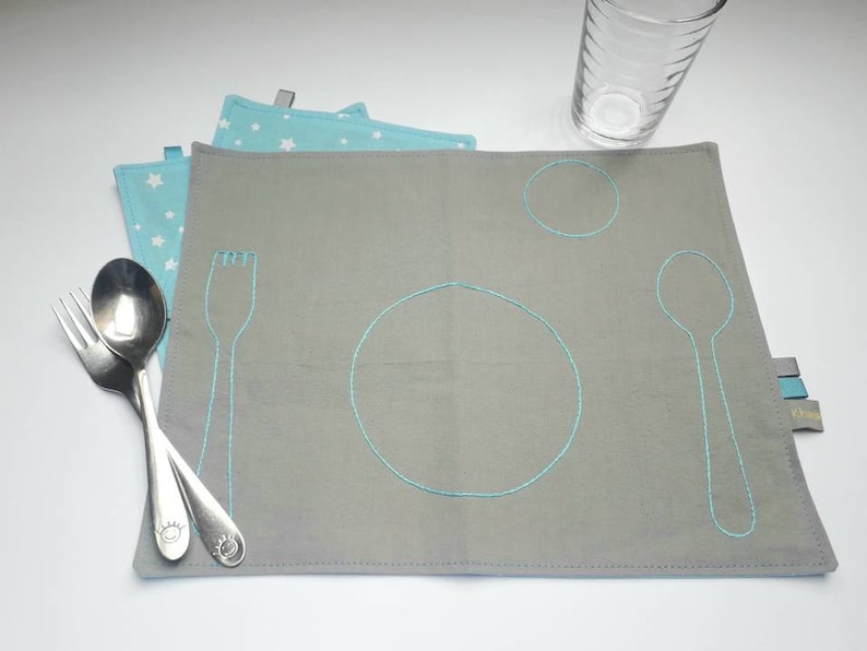 Montessori Placemat for Kids, Montessori Baby Cotton Placemats, Kids Fabric Placemats, Montessori Practical Life Place Setting, image 5