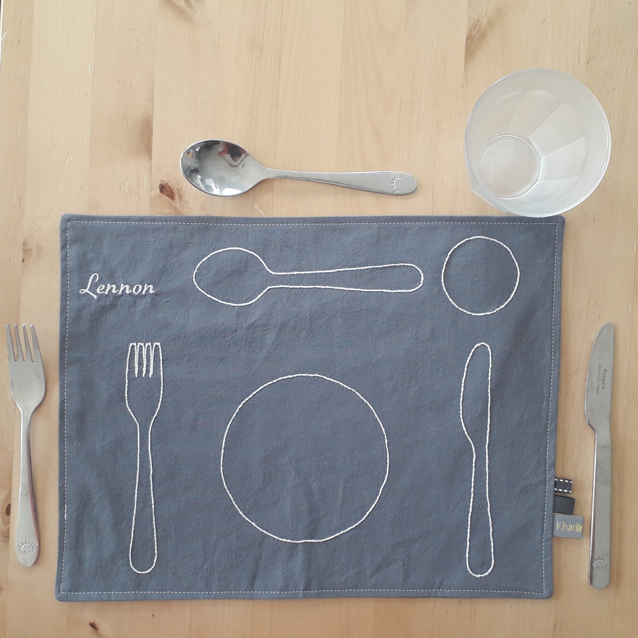 Grey Personalised Montessori Placemat Educational Etsy