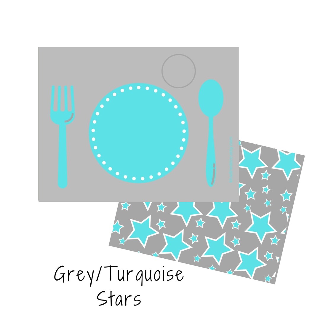 Turquoise Printable Placemat for Kids, Practical Life Preschool Place ...