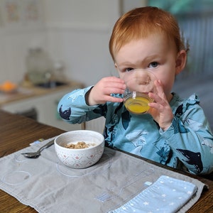 Montessori Placemat with Napkins for Kids, Montessori Baby Cotton Placemats, Kids Fabric Placemats, Montessori Practical Life Place Setting,