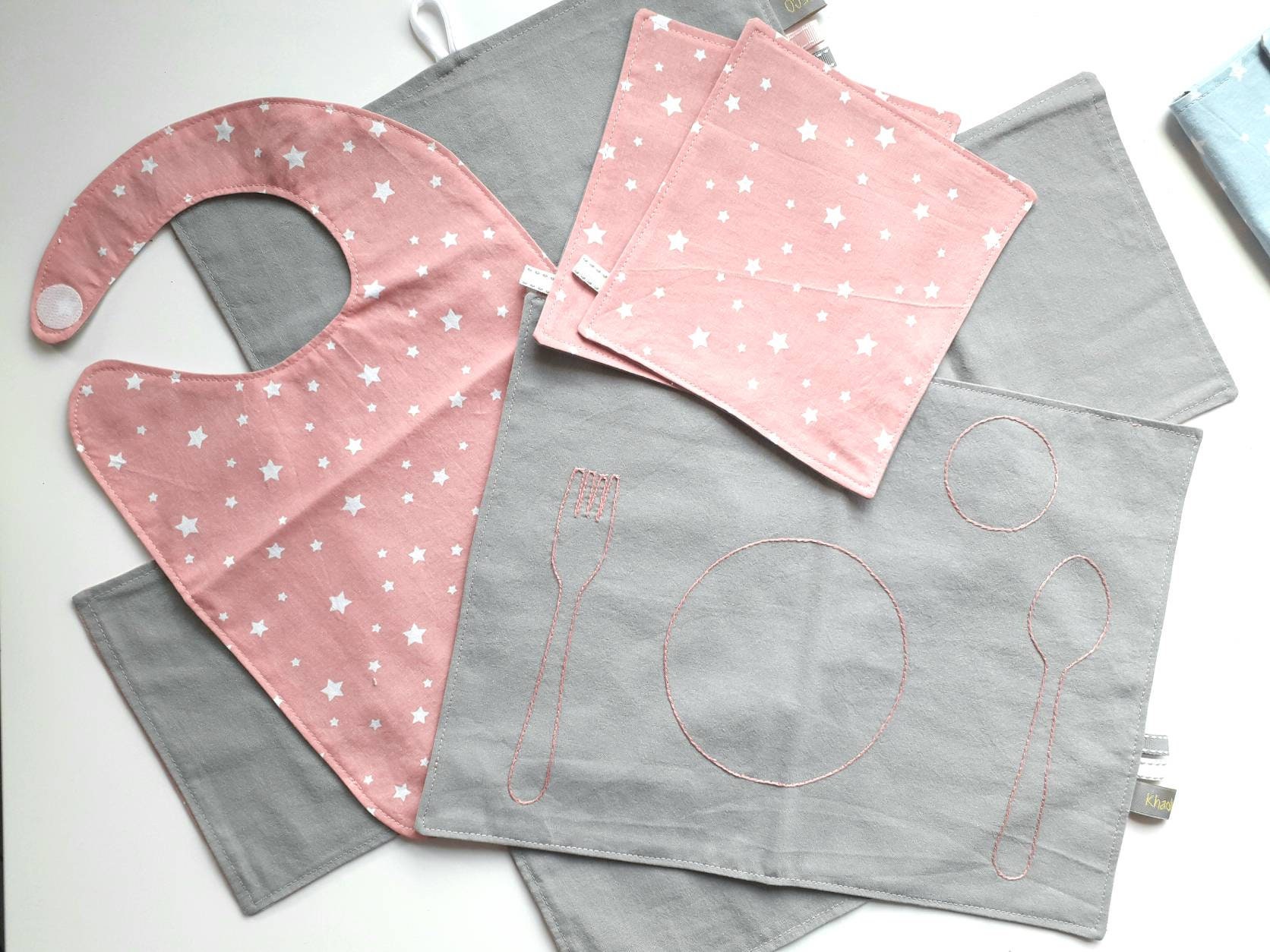 Montessori Set de Table, Serviettes Enfants, Set Table Enfant, Scandinave, Bavoir Poussins, La Vie P