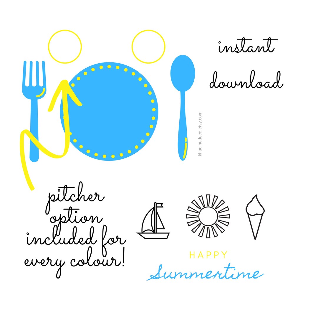 Summertime Printable Placemat for Kids, Practical Life Preschool Place ...