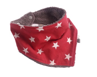 Red Stars Unisex Baby Bandana Teething Bib, Christmas Dribble Bib Gift for Baby Girl or Boy,