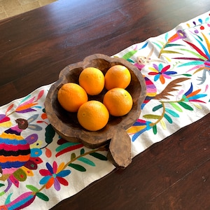 Decorative Flower Dough Bowl, the perfect house warming gift, a hand carved wooden flower