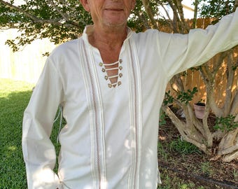 Mexican shirt "Amigo", unique design on soft cotton made by artisans in Mexico