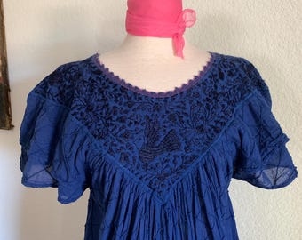 Vintage Handmade Jora Floral Embroidered Maxi Dress Blue Stunning M/L - Etsy Vintage Handmade Jora Floral Embroidered Maxi Dress Blue Stunning M/L - Etsy