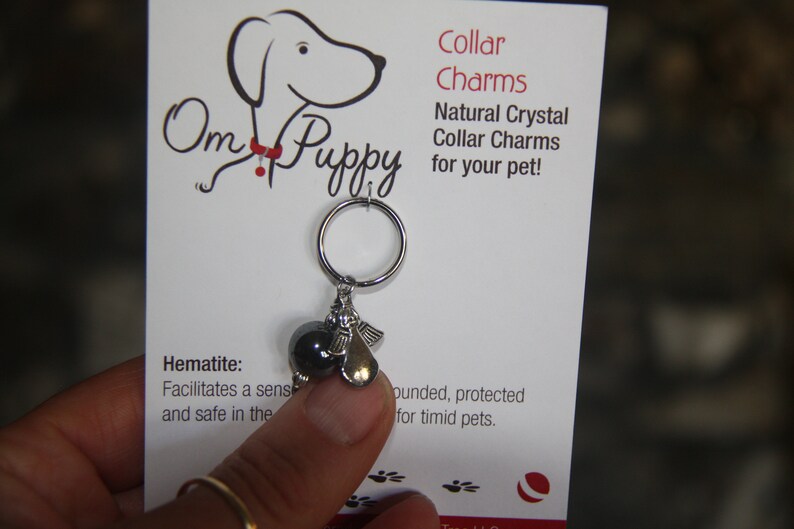Hematite Healing Crystal Charms for Pets Hematite Healing Crystal Charms for Pets