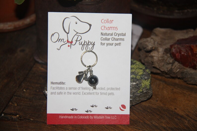 Hematite Healing Crystal Charms for Pets Hematite Healing Crystal Charms for Pets