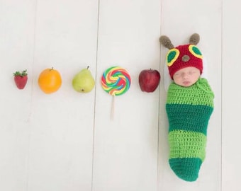 Newborn Caterpillar Halloween Costume, Caterpillar Cocoon, Baby Sets, Newborn Photo Prop, baby accessories, baby shower gift, baby boy/girl