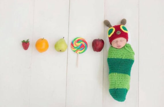 Newborn Caterpillar Halloween Costume, Caterpillar Cocoon, Baby Sets, Newborn Photo Prop, baby accessories, baby shower gift, baby boy/girl