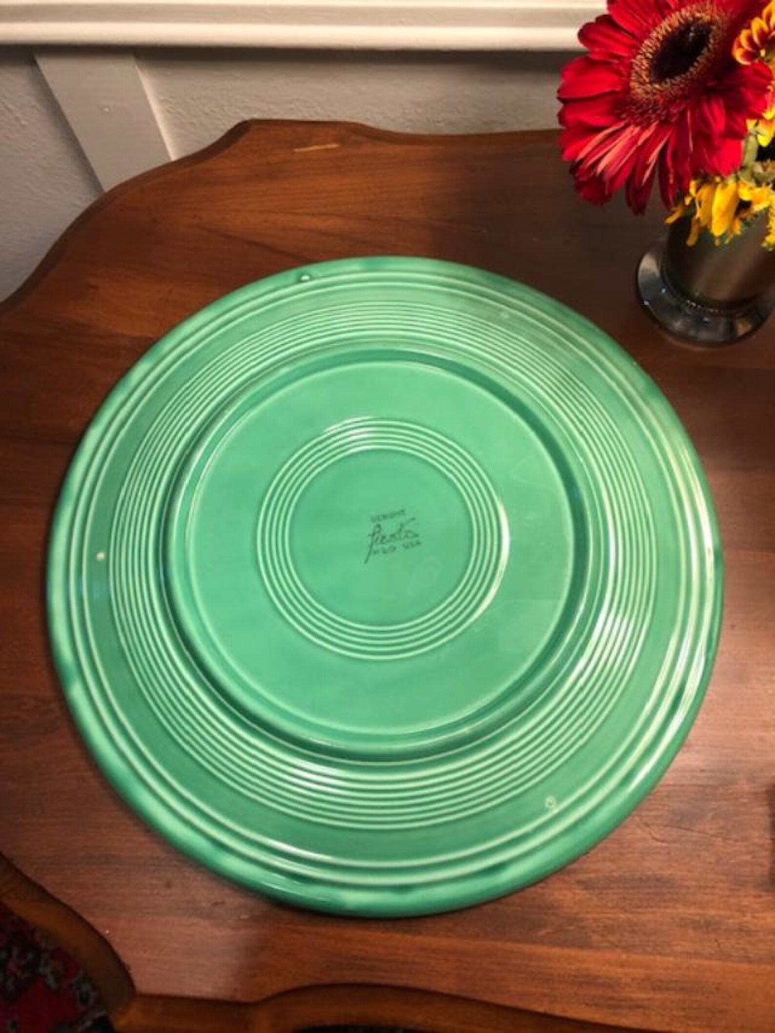 Vintage Green Fiestaware Round Platter Etsy