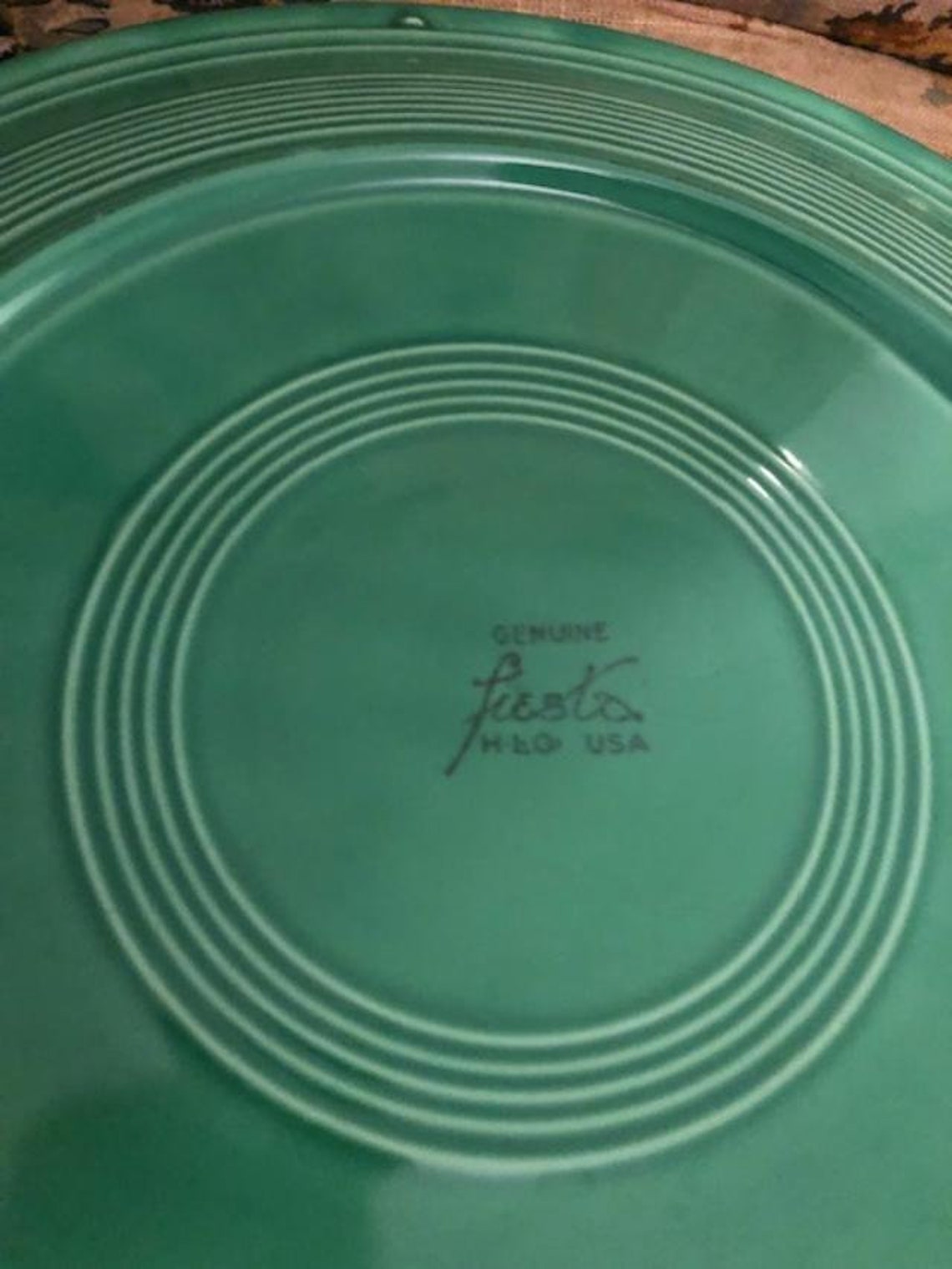 Vintage Green Fiestaware Round Platter Etsy