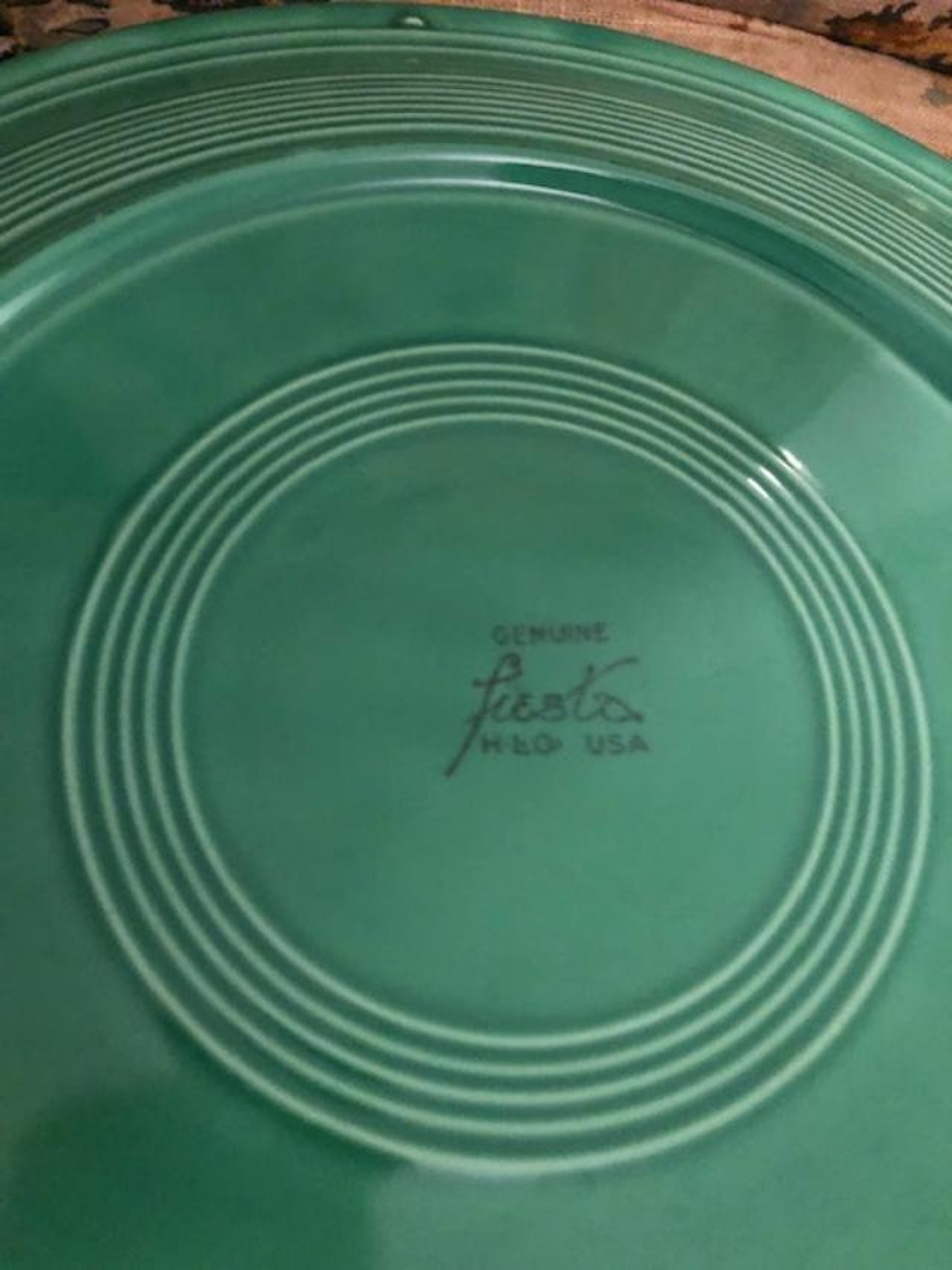 Vintage Green Fiestaware Round Platter Etsy