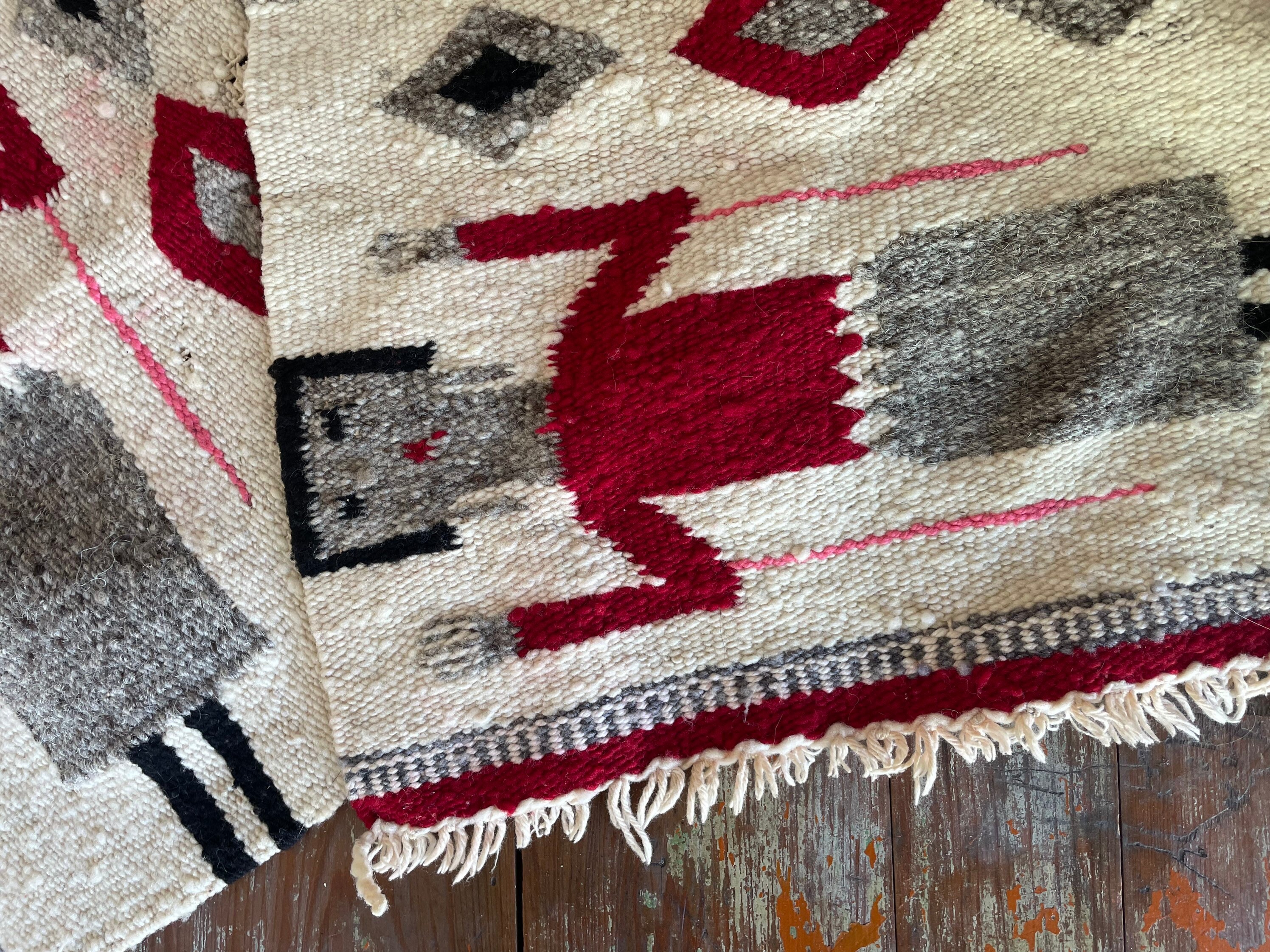 Yei Rug Red Vintage Navajo Rug, Yei Throw Rug - Etsy