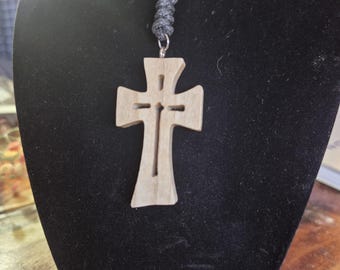 Classic Carved Cross Necklace and Vampire Repellent.  "Dual Purpose"