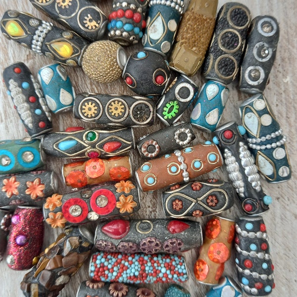 35 handmade kashmiri lakh beads/lac beads.