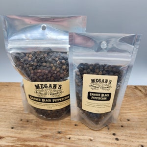 Smoked Black Peppercorns, Whole, Culinary Herbs, black peppercorns, organic, fair trade